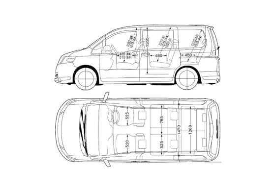 Download drawing Nissan Serena Minivan 2005 in ai pdf png svg formats